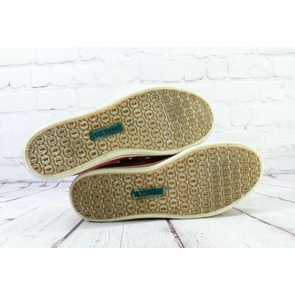 LL Bean Colonial Red Sunwashed Canvas Two Eye Sneakers Size 10 M - Picture 9 of 9